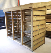 Double wheelie bin and recycling box / bag / caddy storage, with a green roof planter to add plants of your choice; sedum, succulents, alpine plants.