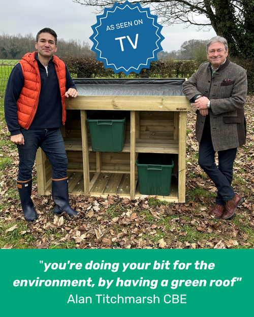 One of our Green Roof Recycling Stores, shown on the Alan Titchmarsh 'Love Your Weekend' show