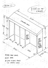 CUSTOM ORDER FOR ALISON G - Log, Bin & Recycling Shelter with Green Roof