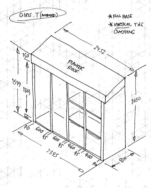 CUSTOM ORDER FOR CHRIS T - Bin & Recycling Shelter with Green Roof Planter