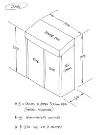 CUSTOM ORDER FOR CLAIRE - Garden Store with Green Roof Planter