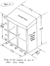 CUSTOM ORDER FOR DAN W - Bin & Recycling Store with Green Roof Planter