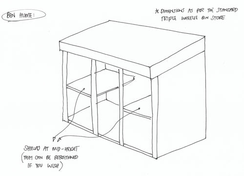 CUSTOM ORDER FOR BEN HUME - Triple Wheelie Bin Store with Green Roof Planter