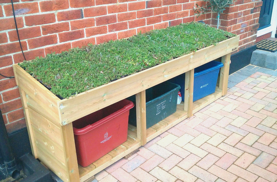 Low & Wide Triple Width Recycling Bin / Box Store: Wide Storage Solutions for Unique Spaces