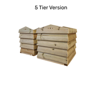 Beehive style tiered wooden garden planter, hand made in the UK. 5 tiered plant pot, container or planter. Cascading wooden garden planter 