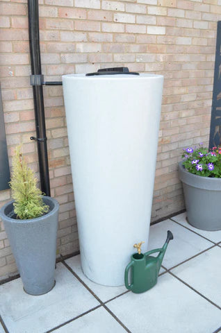 420 Litre Just Water Big City Water Butt in White Marble colour 