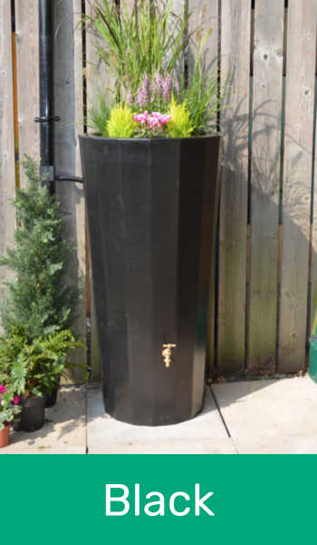 Metropolitan Water Butt with Planter in Black