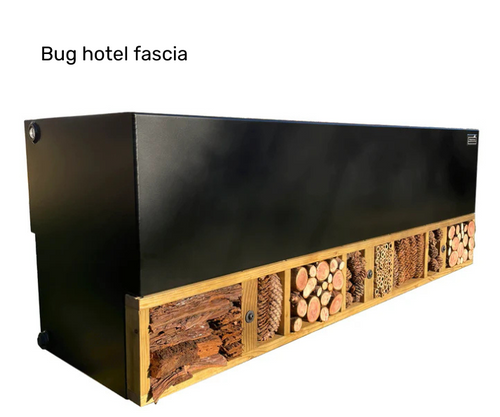 Bug hotel fascia on a dipping tank water butt
