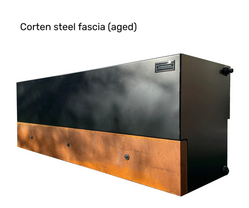 Corten steel fascia on a dipping tank water butt