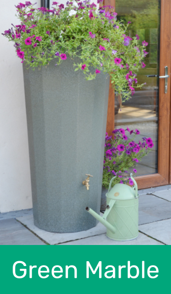 Metropolitan Water Butt with Planter in Green Marble