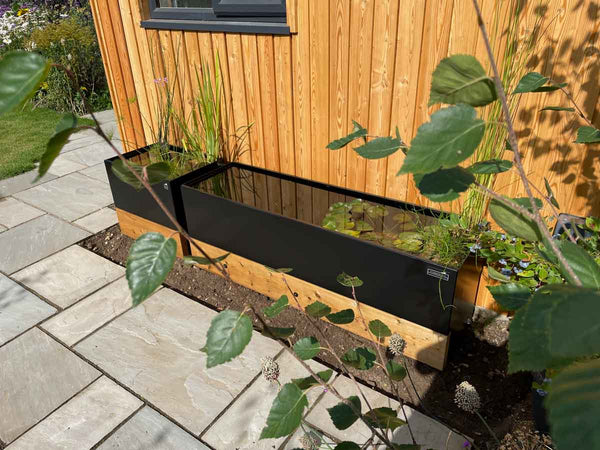 Four different sizes of aluminium dipping tank water butts are available, to store and harvest your free sustainable rainwater. Made in the UK, sustainable water storage. Aluminium garden water tanks