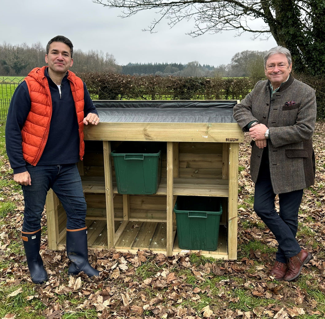Alan Titchmarsh and Wayne Perrey on ITV with a Bluum recycling bin storage unit