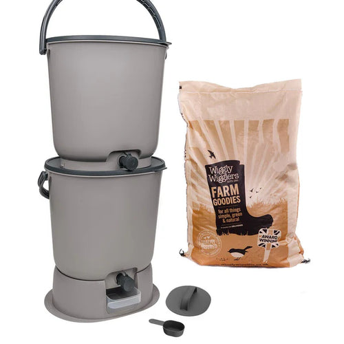 Organko bokashi compost bin for kitchen waste value pack. Bakashi bins for indoor composting. UK food waste composting. Indoor compost bins