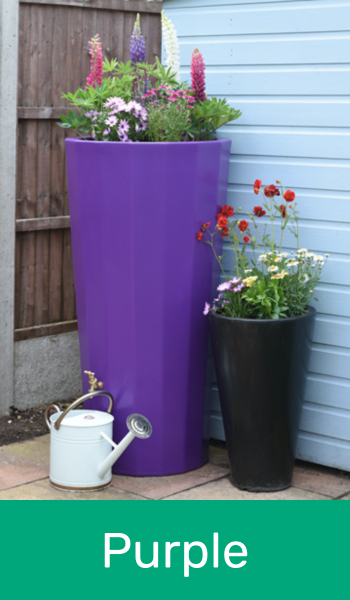 Metropolitan Water Butt with Planter in Purple