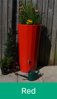 Metropolitan Water Butt with Planter in Red