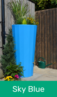 Metropolitan Water Butt with Planter in Sky Blue