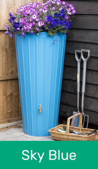Cosmopolitan Water Butt with Planter in Sky Blue
