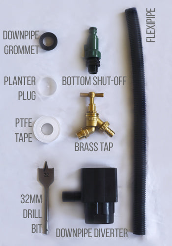 Cosmopolitan Water Butt with Planter accessories included