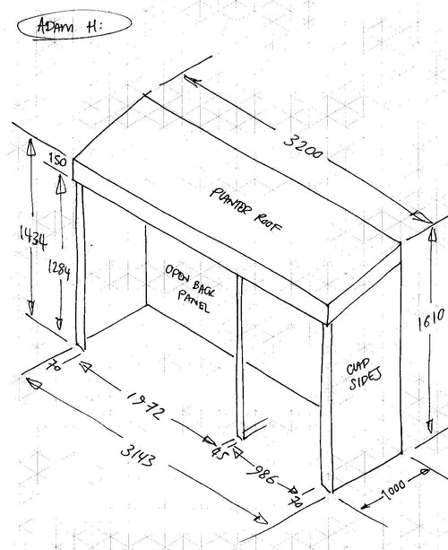 CUSTOM ORDER FOR ADAM H - Bike Shelter with Green Roof
