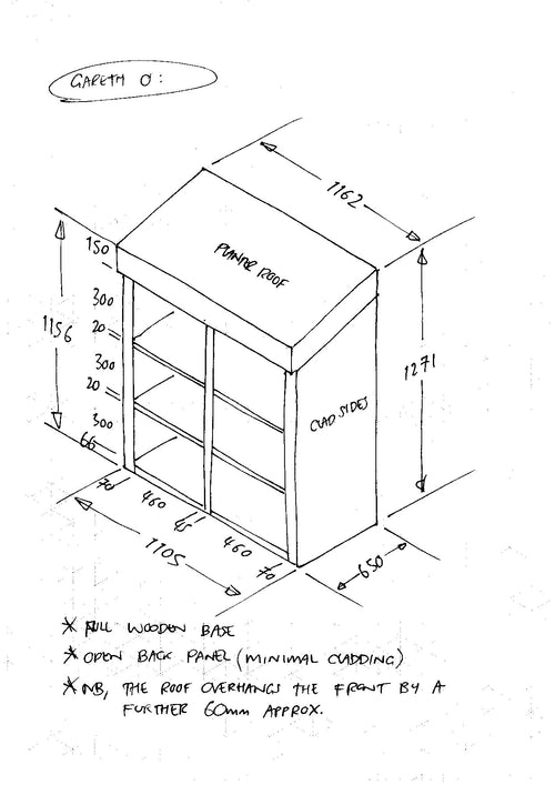 CUSTOM ORDER FOR GARETH O - Recycling Bin / Box Store with Green Roof Planter