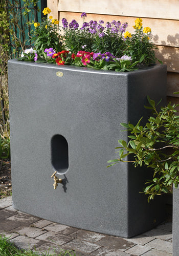 Oasis Water Butt Planter. Large water butt for rainwater harvesting. UK made, frost resistant, UV stabilised. garden water storage. Large capacity water butt