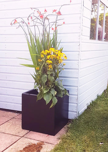 Orwell Garden Planter - multiple colours available. Large indoor outdoor planter. Made in the UK, a MDPE plastic plant pot. Modern garden planter