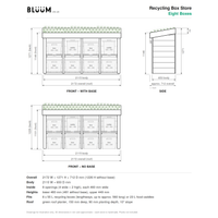 Eight Recycling Box Store with Green Roof Planter: dimensions 
