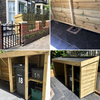 CUSTOM ORDER FOR TRACEY HAWKE - Bike, Bin & Recycling Shelter with Green Roof Planter
