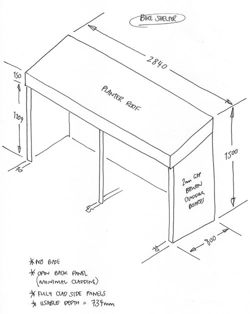 CUSTOM ORDER FOR GEORGIE - Bike Shelter
