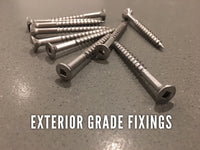 Exterior grade fixings with all Bluum Stores products