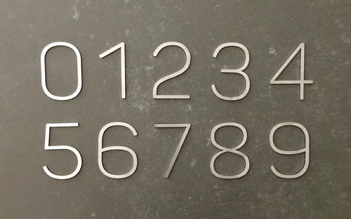 Stainless steel contemporary 90mm house numbers 