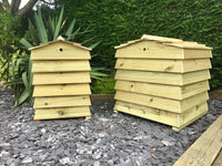 Small and large size compost storage bin for your garden, in the style of a beehive