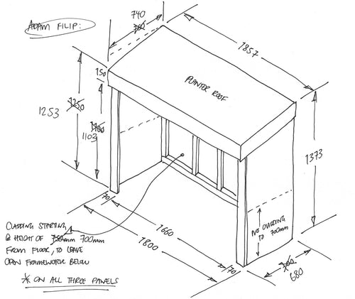 CUSTOM ORDER FOR ADAM FILIP - Bike Shelter with Green Roof