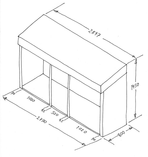 CUSTOM ORDER FOR LINZI - 5 Wheelie Bin Store with Green Roof Planter