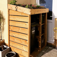 Wheelie Bin & Recycling Store with Green Roof Planter