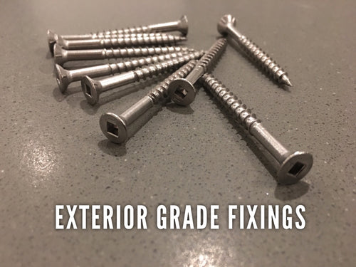Exterior grade fixings with all Bluum Stores 
