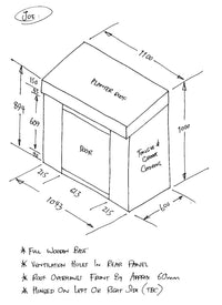CUSTOM ORDER FOR JOE - Refuse Store with Green Roof Planter